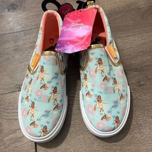 Disney Princess Moana Slip On Sneakers Size 3 New